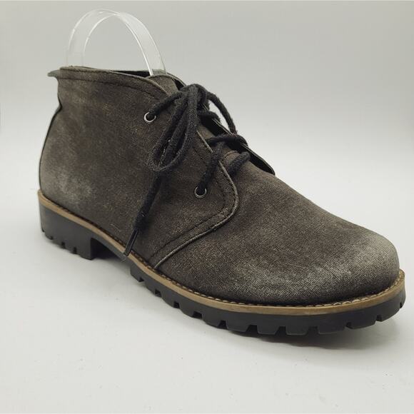 Cliffs by White Mountain Distressed Gray Canvas Lace Up Chukka Booties Size 10M - Picture 2 of 13
